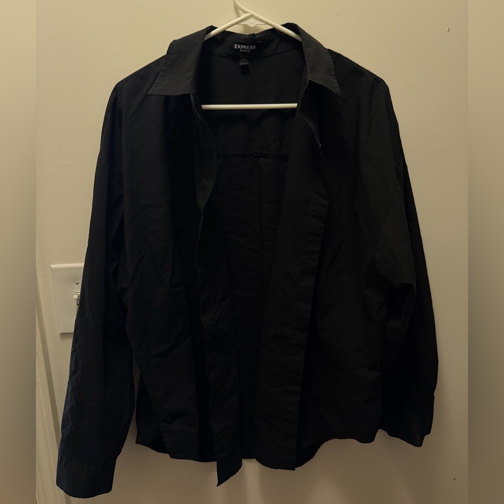 Express Boyfriend Black Top